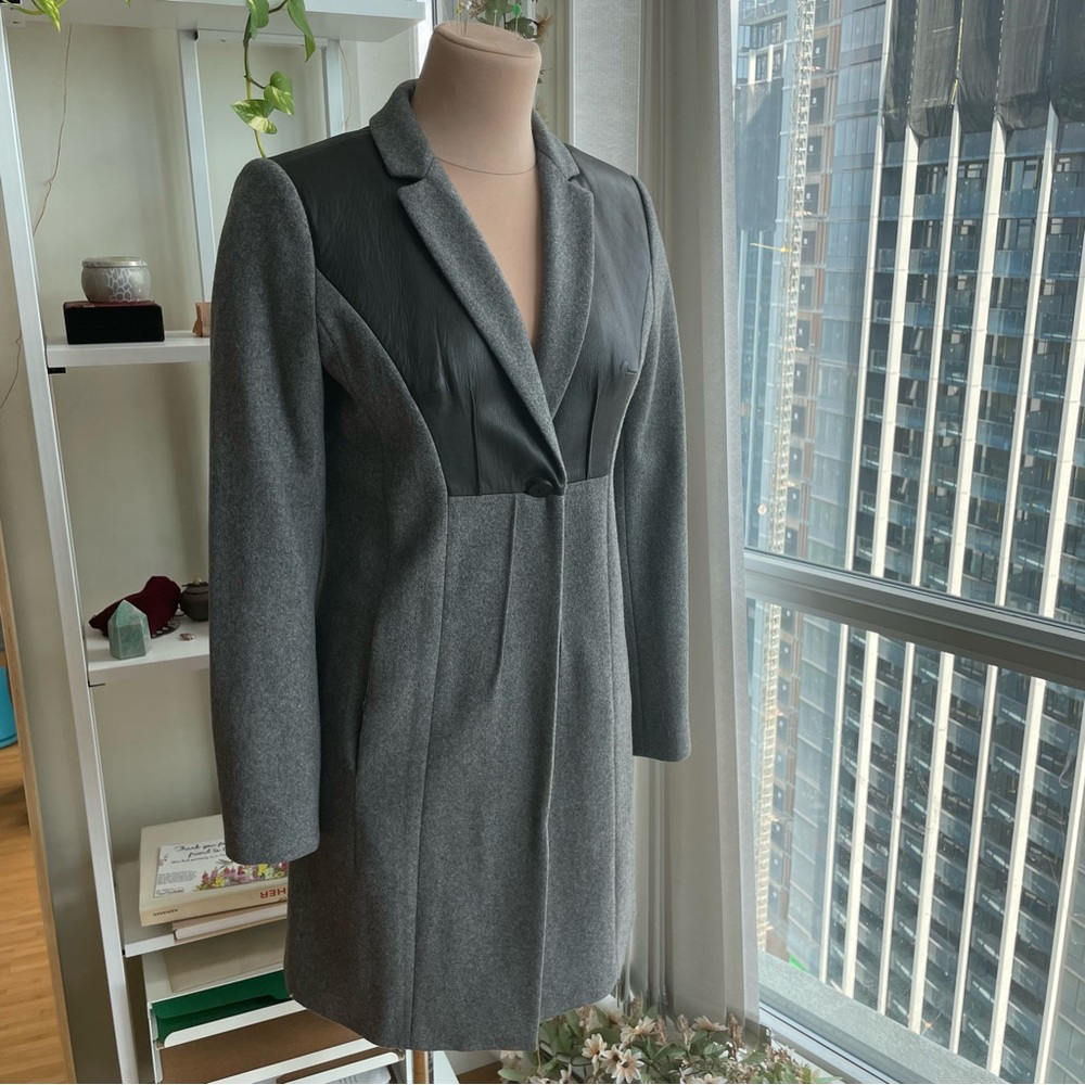 Diane Von Frustenberg Wool/Leather Coat